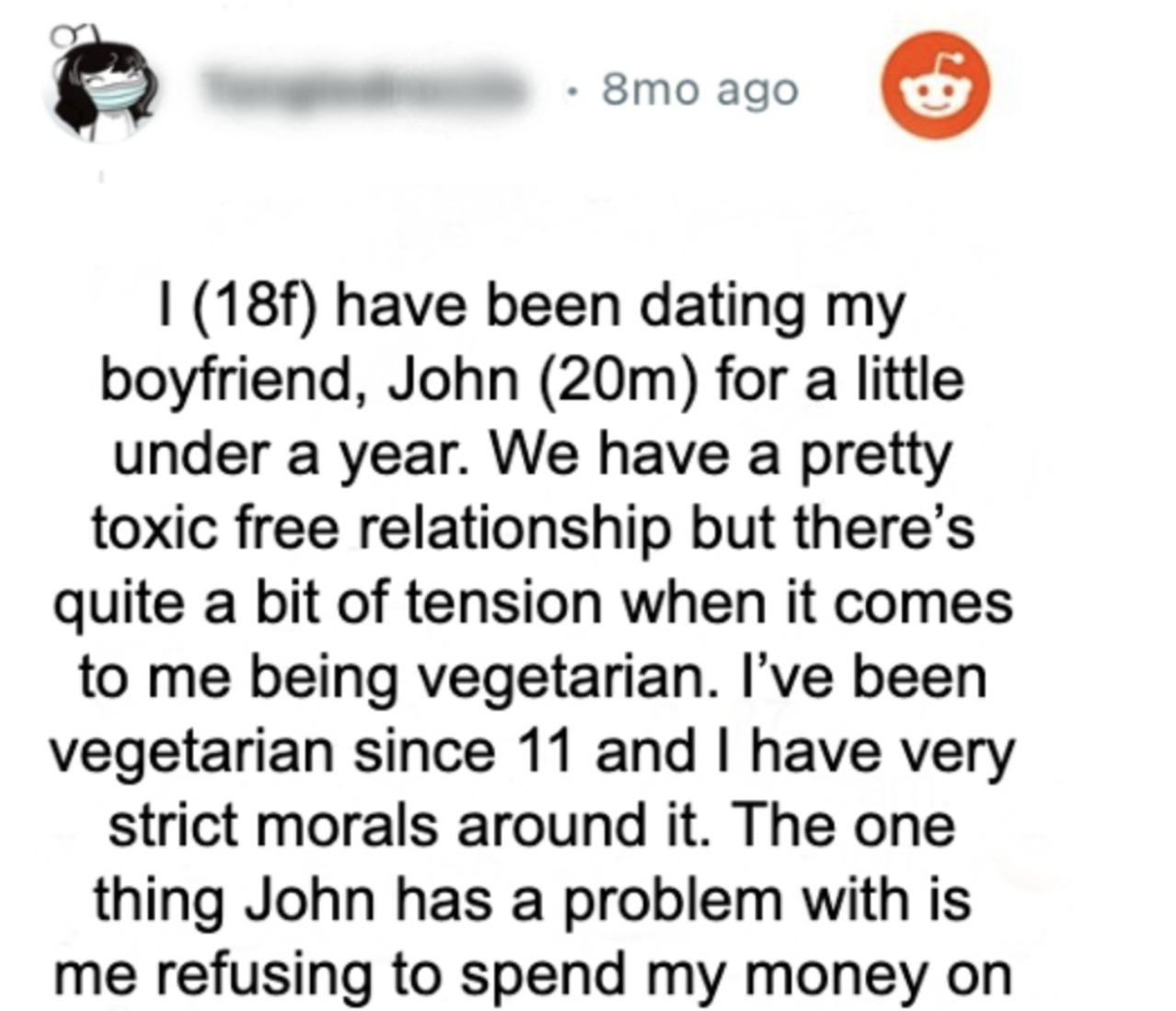 The Vegetarian Dilemma in a Relationship