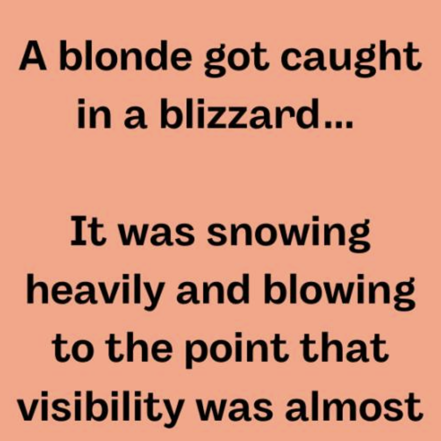 Surviving a Blizzard: A Blonde’s Adventure