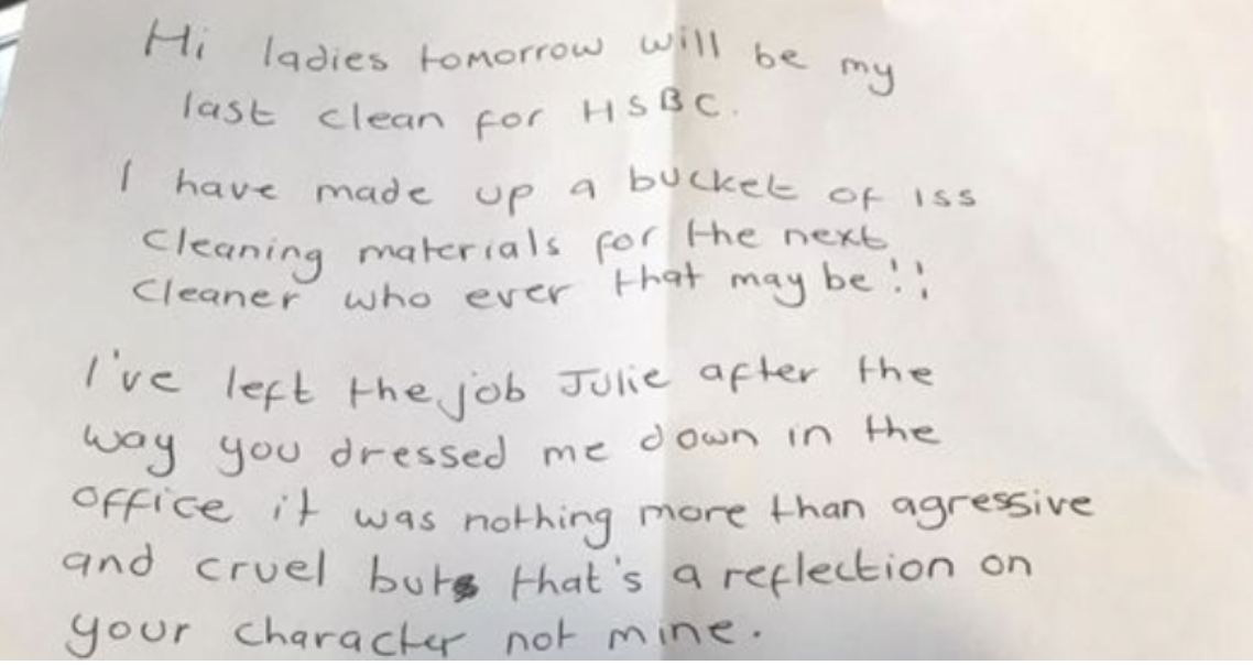 After Being Bullied, a 67-Year-Old Cleaner Resigns with Poignant Words