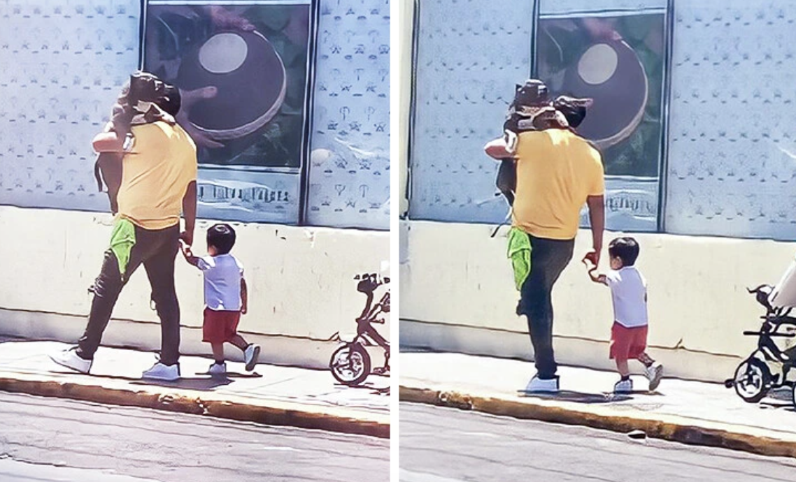 Father Prioritizes Dog Over Son: Chooses to Carry Pet Instead