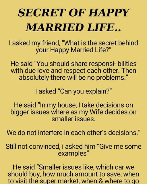 Secret of Happy Married Life