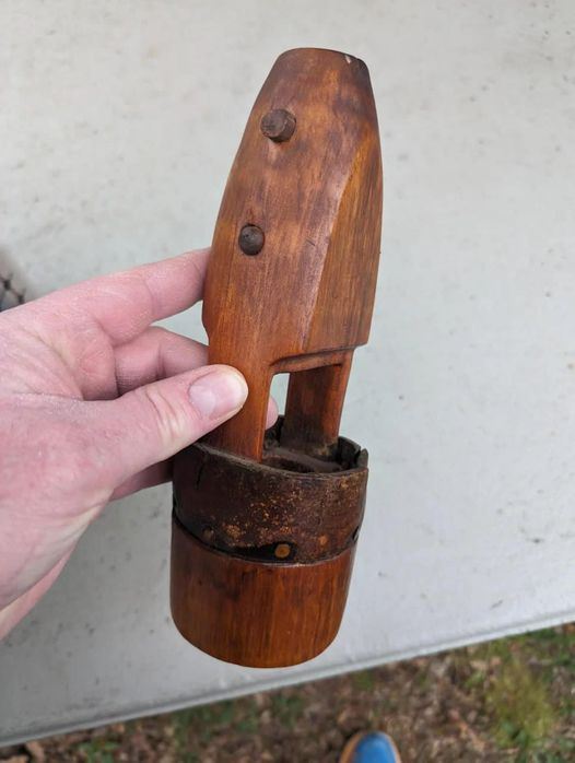 Wood and Leather Object Left in Our House When We Bought It: What Is It?