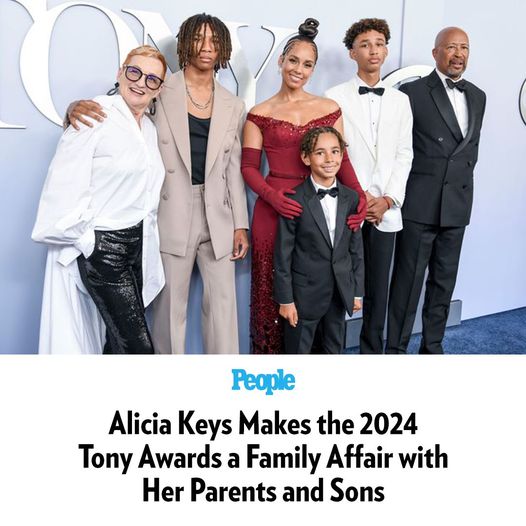 Alicia Keys Makes the 2024 Tony Awards a Family Affair with Her Parents and Sons