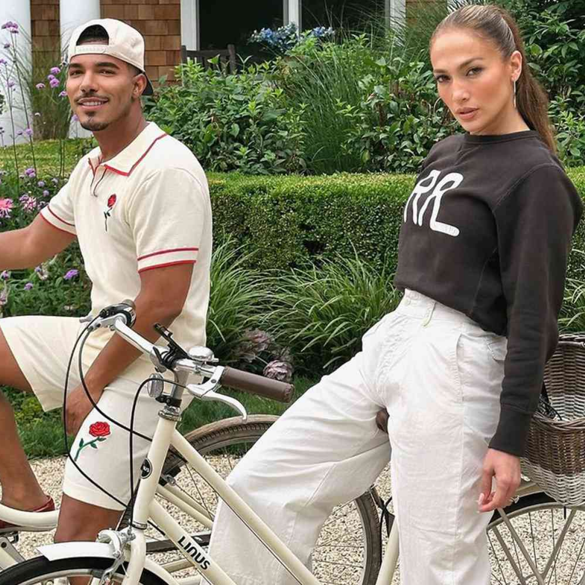 Jennifer Lopez Rocks Stylish Summer Look While Biking in the Hamptons with Friend Stevie Mackey