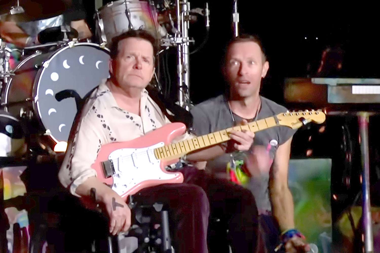 Michael J. Fox Joins Coldplay to Play Guitar During ‘Fix You’ at the Band’s Glastonbury Set: Watch