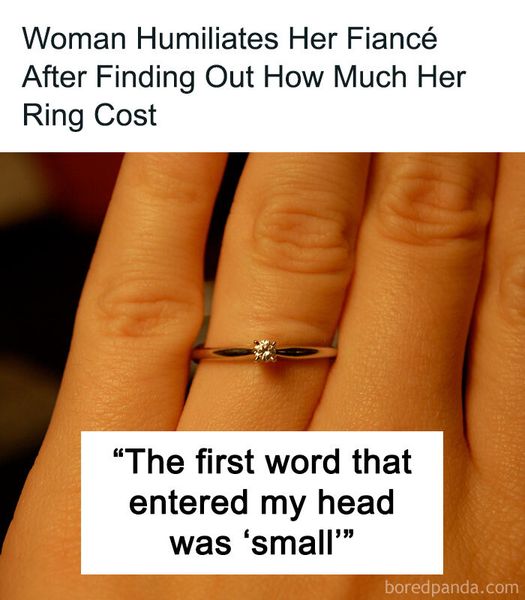 Woman Humiliates Her Fiancé After Finding Out How Much Her Ring Cost