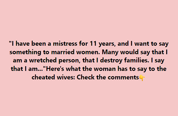 A Mistress Speaks: Why I Believe I’m a Temporary Comfort in Marriages