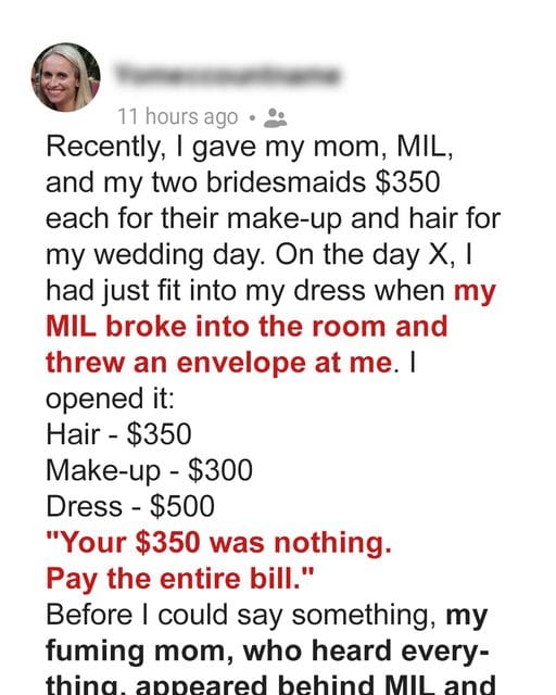 MIL Drama: When Wedding Expenses Ignite a Family Feud