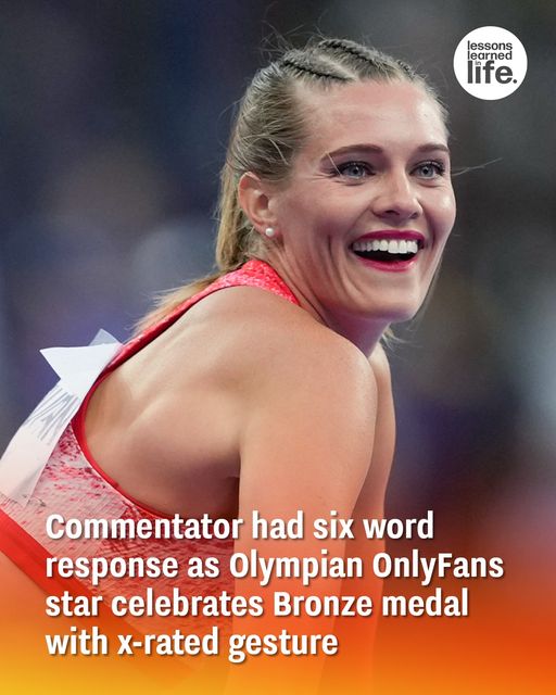 BBC commentator’s six word response as Olympian OnlyFans star celebrates Bronze medal with x-rated gesture