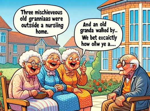 Three Mischievous Grannies and an Old Grandpa