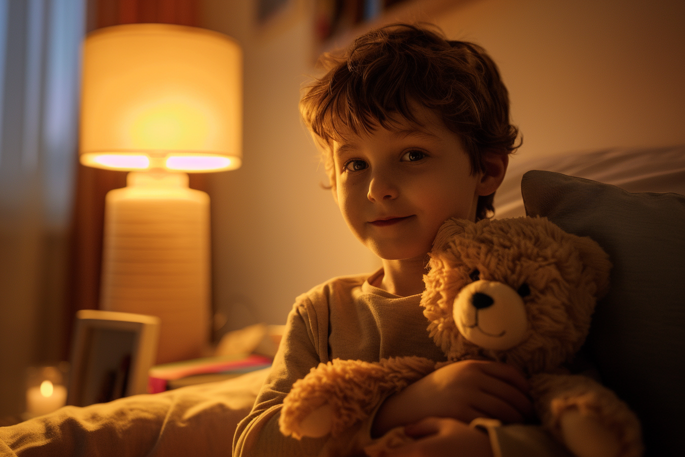 A boy holding a teddy bear | Source: Midjourney