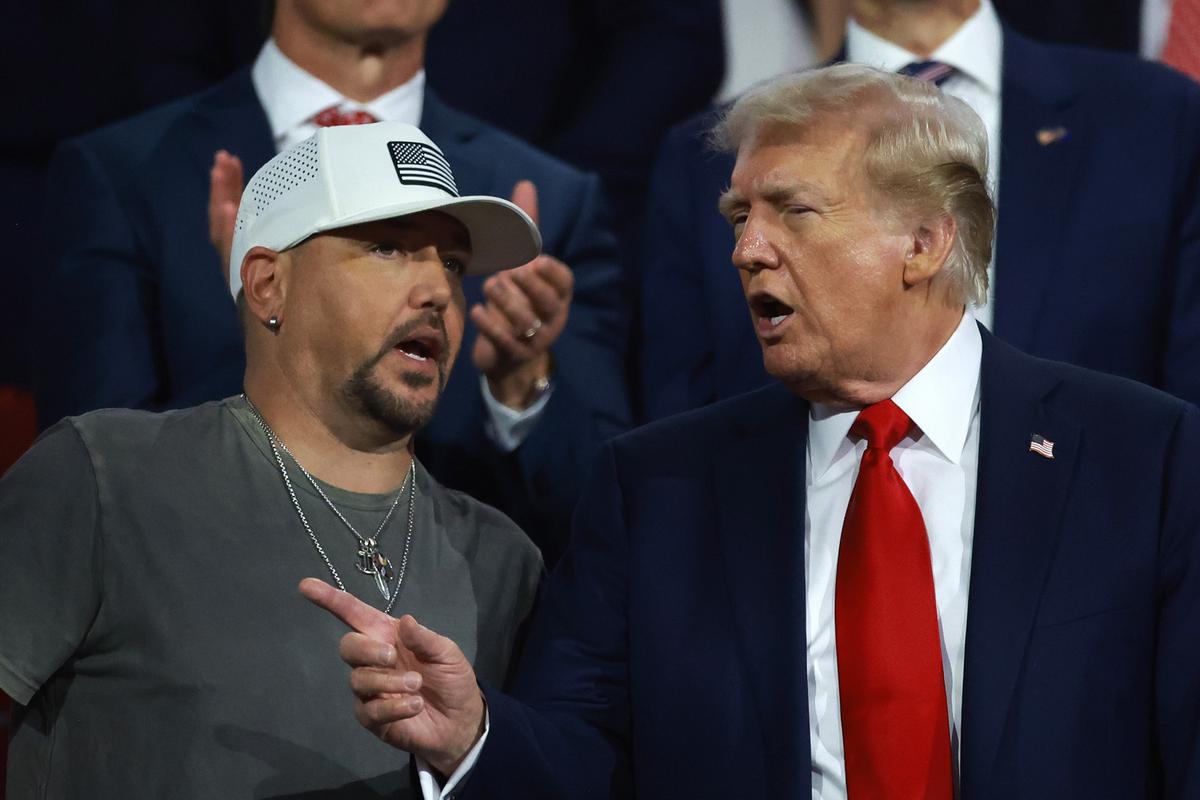 Jason Aldean and his wife Brittany at the Republican National Convention