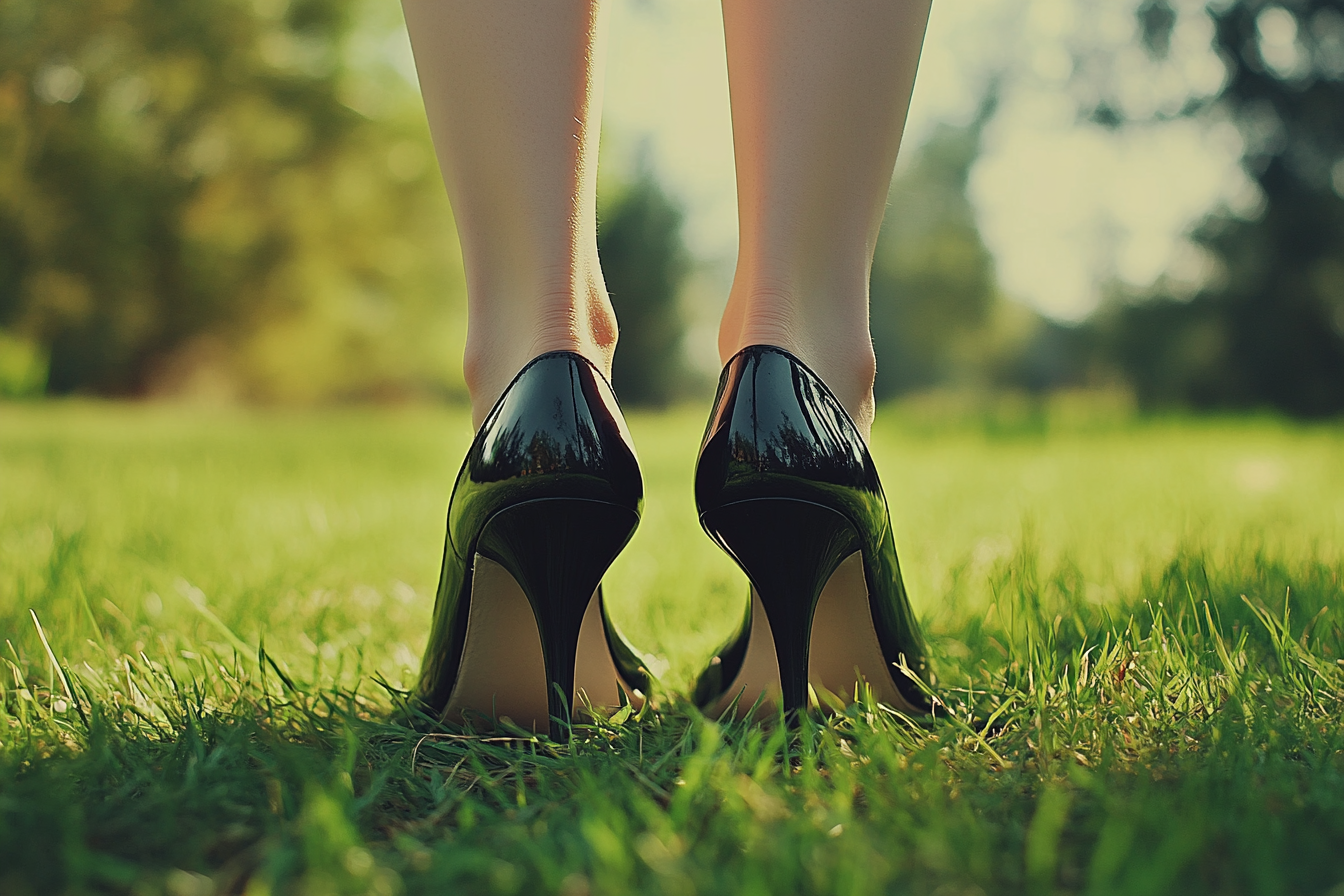 A close-up shot of a woman's heels | Source: Midjourney